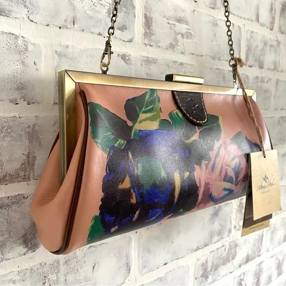 Patricia Nash • Athena Winter Bloom Multi Floral Italian Leather • Clutch Bag - Picture 8 of 11
